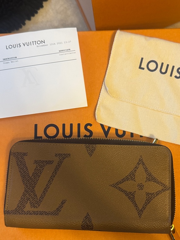 Louis Vuitton Brown Monogram Canvas Zip Wallet
